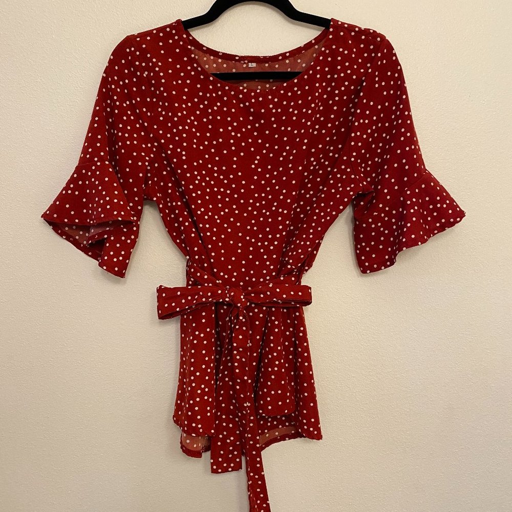 Red Polka Dot Top